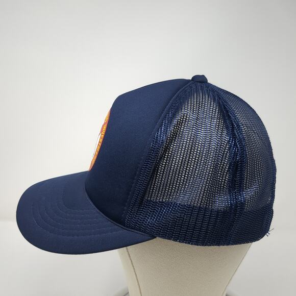 PFFIA Snapback Trucker Hat Blue One Size Adjustable Mesh Back YoungAn Hat - Picture 3 of 9